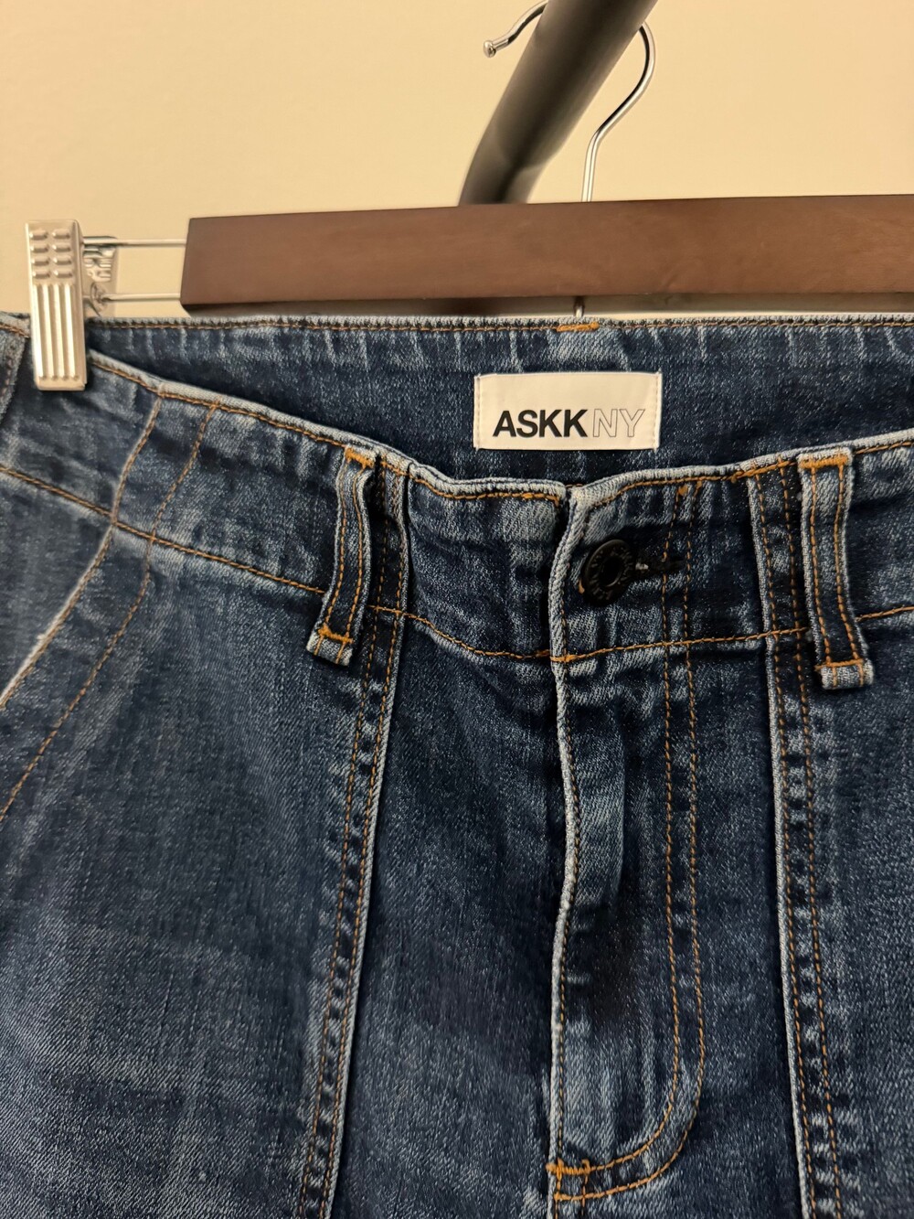 ASKK NY Boma Jean Wide Leg Jeans Size 25 Blue Cotton PU - Picture 5 of 7